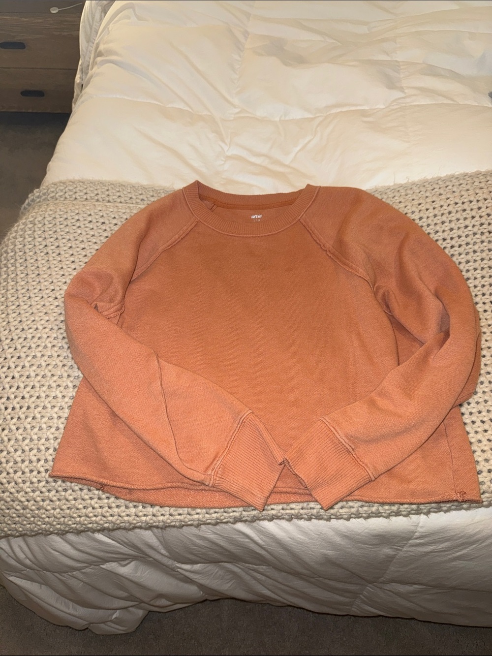 aerie Women's Rust Orange Crew Sweater